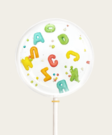 ABC Lolli mit bunten Nonpareilles