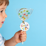 ABC Lolli mit bunten Nonpareilles